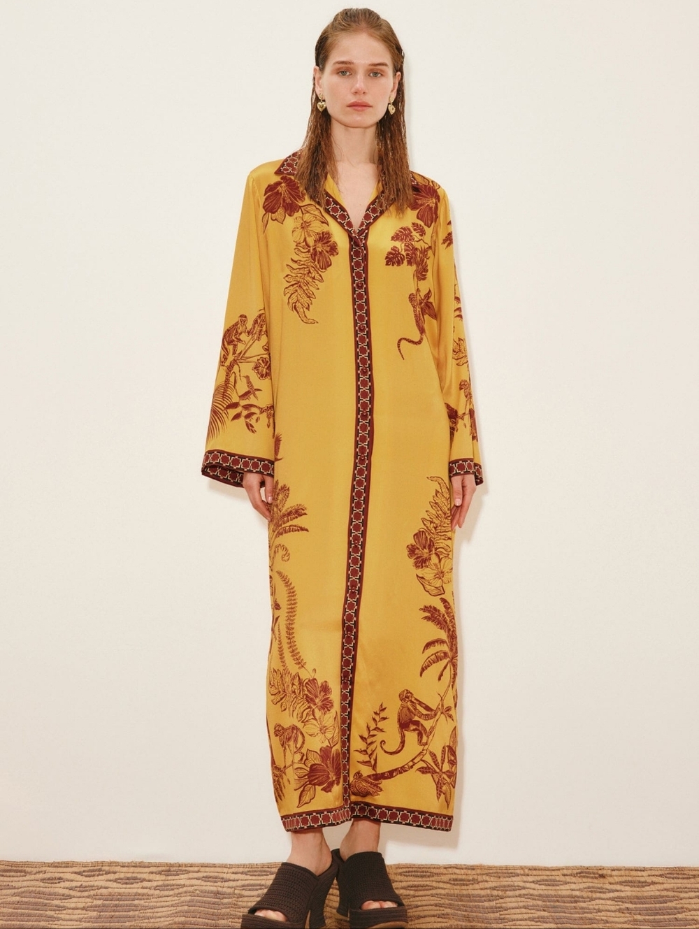 Alemais BANANA BLOSSOM SILK SHIRTDRESS